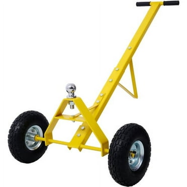 Heavy-Duty Steel Trailer Dolly - 2-Inch Ball Hitch, 600 Lb. Capacity, 10" Pneumatic Tires, Long Handle - For Trailers, Boats, Utility & Jet Scooters