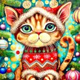 thumbnail image 1 of 5D DIY Kit Gatito Navidad Del 30x30cm, 1 of 9