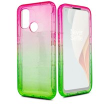 for OnePlus Nord 1 Nord N100 Glitter Bling Full Body Built In Screen Protector Case Phone Case PU Shock Bumper Scratch Guard Skin Wrap Slim Cover