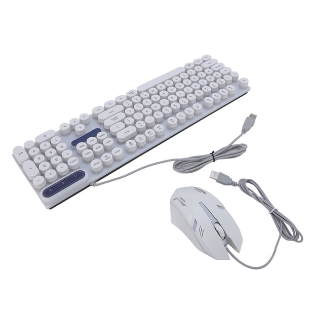 Combo De Teclado Y Mouse Con Cable, Tamaño Completo, Punk Retro, Teclado A Prueba De Salpicaduras, Luz De Fondo, Mouse óptico De 1600 Ppi, Para Computadora Portátil De PC