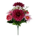 thumbnail image 1 of Mainstays 20''H Indoor Artificial Dahlia Ranunculus Mixed Bouquet, Purple Color, 1 of 5