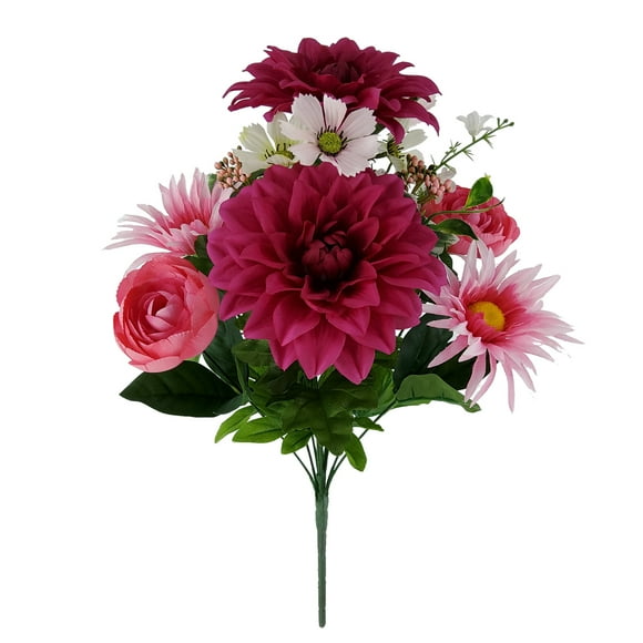 Mainstays 20''H Indoor Artificial Dahlia Ranunculus Mixed Bouquet, Purple Color