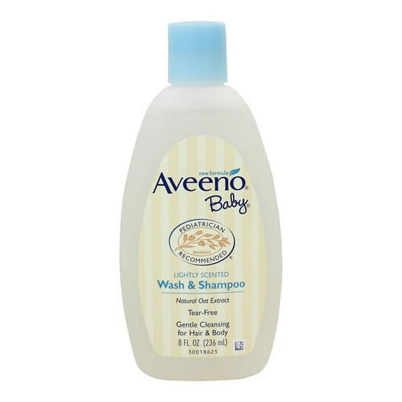 Aveeno Baby Wash And Shampoo With Natural Oat Formula, Lightly Scented - 8 Oz, 2 Pack