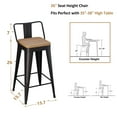 thumbnail image 3 of Apeaka 26 inch Bar Stools with back set of 4 Counter Height Stools with Wood Seat Metal Bar Stools, 3 of 6