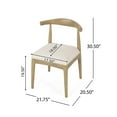 thumbnail image 3 of Noble House Cotterell Fabric and Wood Dining Chairs, Set of 2, Beige and Light Ash, 3 of 9