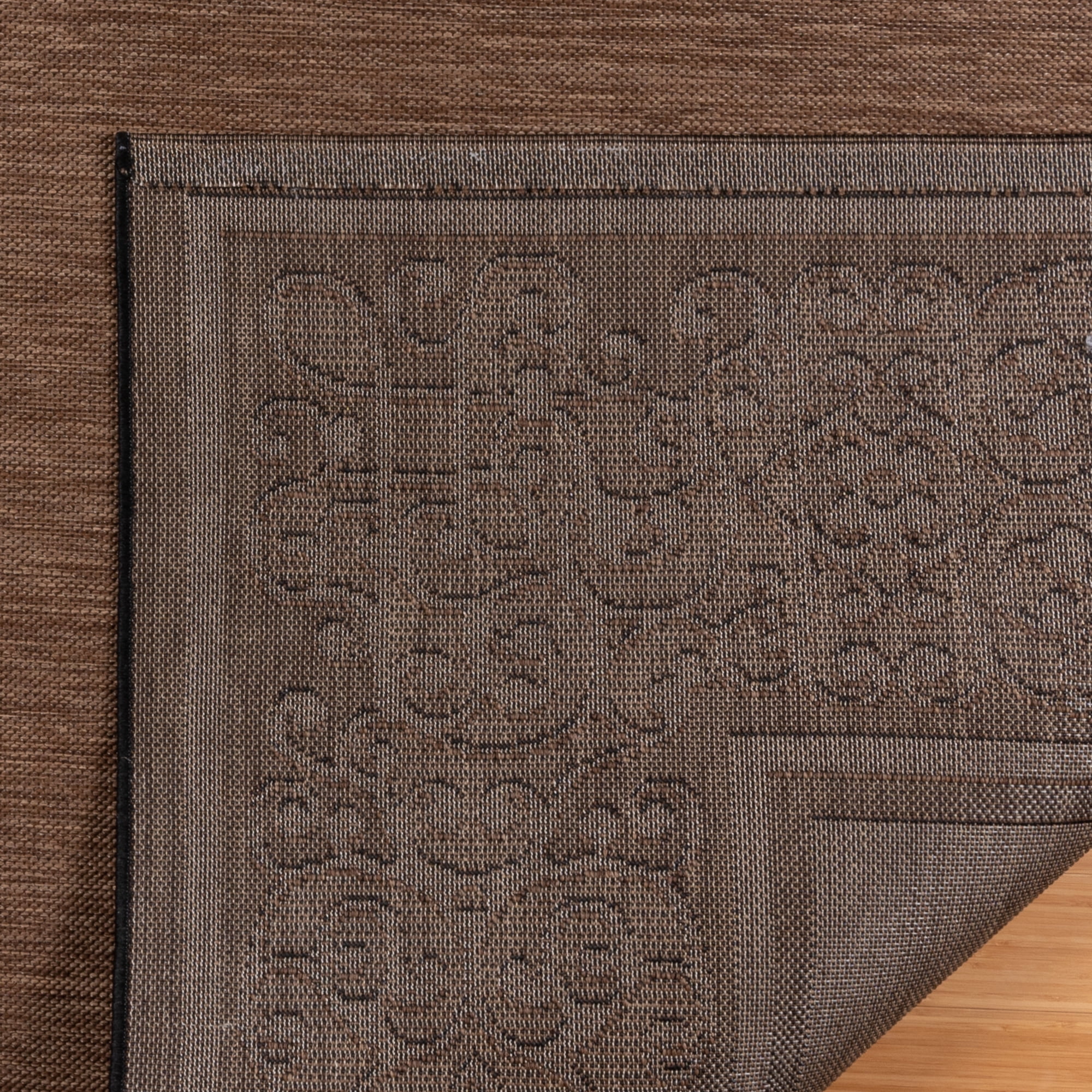 Gertmenian Paseo Tedo Transitional Damask Havana/Black Outdoor Area Rug, 6x9