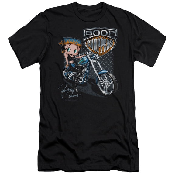Betty Boop Choppers S/S Adult 30/1 T-Shirt Black