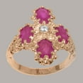 thumbnail image 2 of LBG British Made 18k Rose Gold Natural Diamond & Ruby Womens Statement Ring - 33 size options - Size 10.75, 2 of 6
