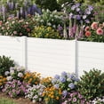 thumbnail image 3 of Topbuy 2PCS Outdoor Privacy Fence Panel 2 Picket PVC Decorative Fence w/3 Cuspidal Stakes Trash Enclosure & Freestanding Fence for Garden White, 3 of 9