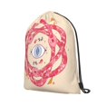 thumbnail image 2 of XMXT Unisex Drawstring Backpack for Women Men, Evil Pink Cartoon Eye Waterproof Gym Bag String Bags for Shopping Sport Travel, s, 2 of 8