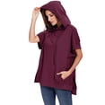 thumbnail image 3 of Sweat à Capuche Oversize à Manches Courtes pour Femmes avec Fentes Latérales, 3 of 5