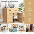 thumbnail image 4 of Gymax Armoire de Rangement sur Pied avec 2 Tiroirs Portes et Étagères, 4 of 10
