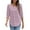 Pink, variant on Jalioing Women's Casual Striped Shirts 3/4 Puff Sleeve Crew Neck Fashion Tunic Blouses Summer Dressy Tops