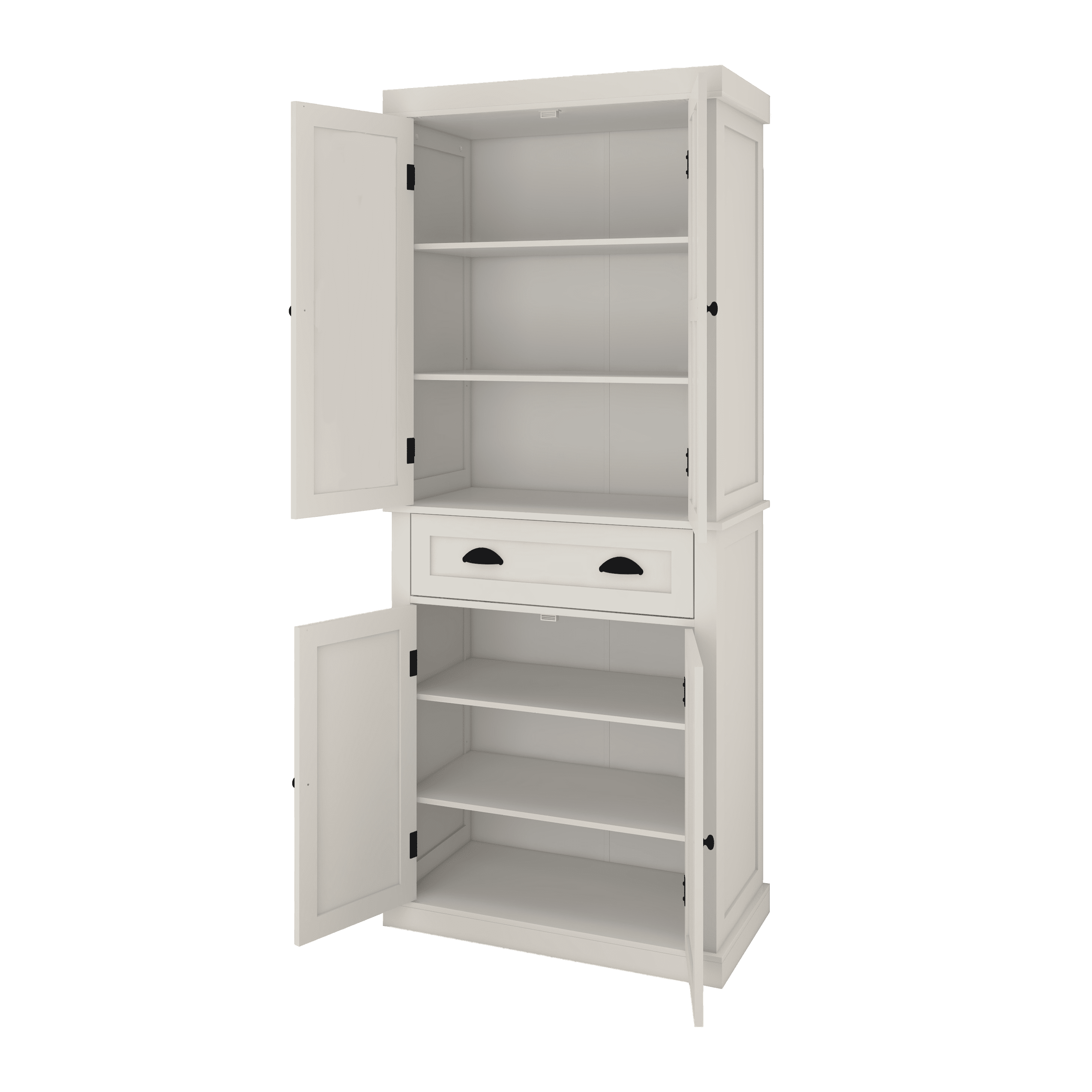 CoSoTower 71" Kitchen Pantry Storage Cabinet , with 4 Doors, Drawer, 2 Adjustable Shelves, Freestanding Cupboard for Dining Room Living Room, Laundry-White