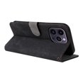 thumbnail image 2 of Phone Wallet Case for iPhone 15 with Stand - Leather Folio Cover & Card Slots Black, 2 of 5