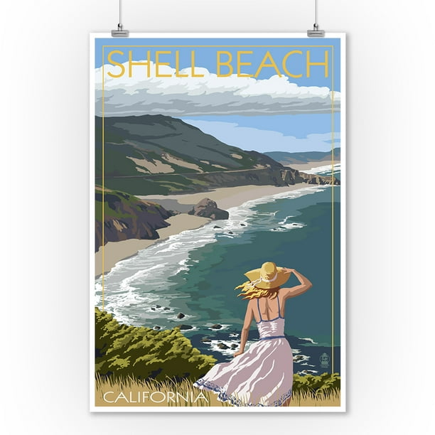 Shell Beach California Coast Scene Lantern Press Poster 9x12 Art Print Wall Decor Travel Poster Walmart Com Walmart Com