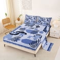 thumbnail image 2 of Erosebridal Boy Cartoon Lion Bed Sheets, Wildlife Animal King Sheets, Blue, 4-Piece, 2 of 5