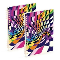 FORMRS 1-Subject Spiral Notebook 8" x 5" College Ruled 60 Refillable Sheet, 2 Pack, Purple Wavy Plaid