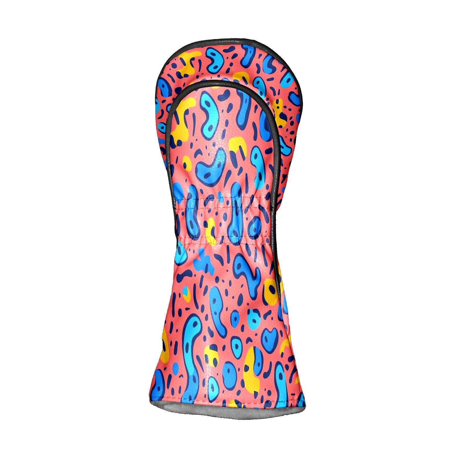 Golf Club Covers PU Leather Waterproof Head Covers for Fairway Woods Hybrids Irregular Pattern Unisex Fits Most Brands