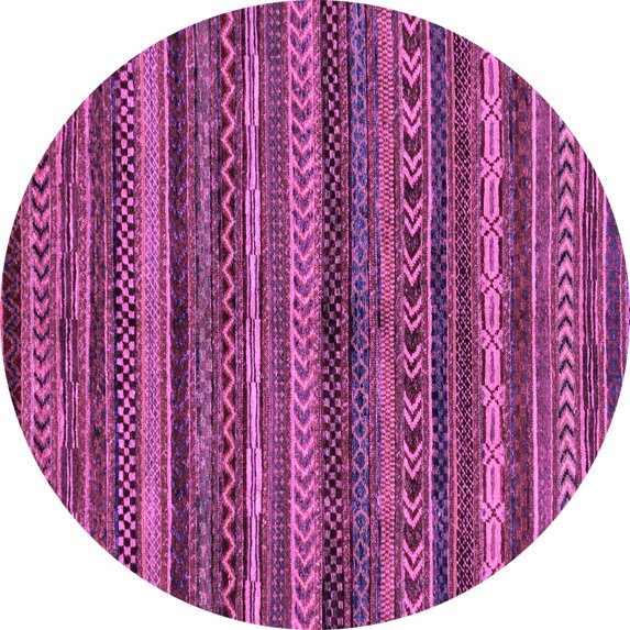 Ahgly Company Indoor Round Abstract Purple Modern Area Rugs, 8' Round