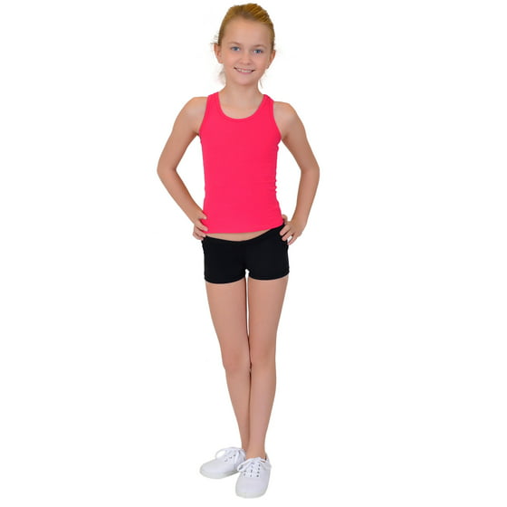 Stretch Is Comfort - Girl's NYLON Booty Shorts - X Small 4 / Black ...