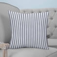 thumbnail image 4 of 26x26 Pillow Covers Set of 2, Navy Blue Striped Throw Pillow Covers Decorative Couch Cushion Case, Navy Blue White Stripes Farmhouse Microfiber Square Pillowcases for Bedroom Car Living Room, 4 of 7