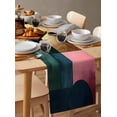 thumbnail image 6 of ERUNPONLY Modern Table Runner - 48 Inch Long Abstract Colorful Patchwork Geometric Cotton and Linen Blended Dress Scarves Farmhouse Table Runner for Kitchen Dining, Coffee Table, 13"x48", 6 of 8
