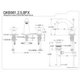 thumbnail image 2 of Kingston Brass GKB988PX Widespread Bathroom Faucet, Brushed Nickel, 2 of 2