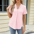 thumbnail image 2 of Cathalem T-Shirts Oversize pour Femmes 2024 Col Rond Manches Courtes T-Shirts Oversize Couleur Unie, Rose S, 2 of 5
