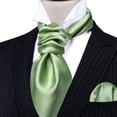 thumbnail image 4 of Corbata de seda verde salvia Barry.Wang de Ascot, 4 of 6