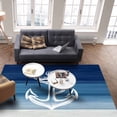 thumbnail image 4 of Area Rugs Indoor Non-Slip Rectangle Rug 5x7 Ft White Anchor Blue Ocean Nautical Gradient Rug Rubber Backing Floor Mats Non Shedding Home Decor Carpet for Entryway Living Room, 4 of 8