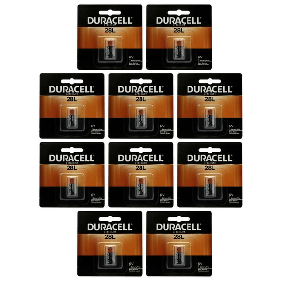 10x Duracell 28L Lithium Battery Compatible with 46V 2CR11108, L544, PX28L