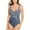 Midnight Blue/White, variant on Miraclesuit Women's Swimwear Silver Shores Criss Cross Escape Tummy Control Underwire One Piece Swimsuit, Midnight Blue/White, 16