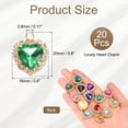 thumbnail image 2 of Uxcell 20 Pcs Rhinestone Heart Charm Crystal Heart Rhinestones Pendants Flat Back Craft Supplies for Jewelry Making Bracelet Necklace Earring Pendant DIY Accessories, Verde, 2 of 7