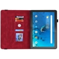 thumbnail image 4 of SaniMore for Lenovo Tab M10 10.1 inch 3rd Generation TB-328F Wallet Case Card Slots Hand Rope Anti-slip Strip Pen Holder Auto Wake/Sleep Stand Embossed Butterfly for Girls Women, Red, 4 of 5