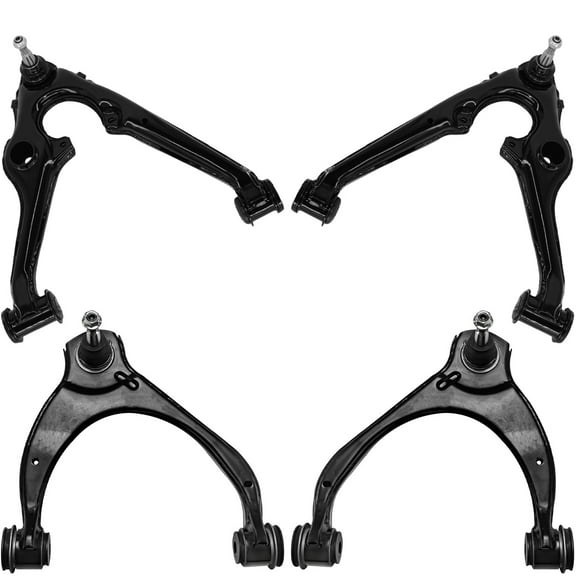 Detroit Axle - 4 Front Control Arms for Chevy GMC Silverado Sierra 1500, Yukon XL Suburban Tahoe Cadillac Escalade ESV, Upper Lower Control Arms with Ball Joint Replacement Suspension