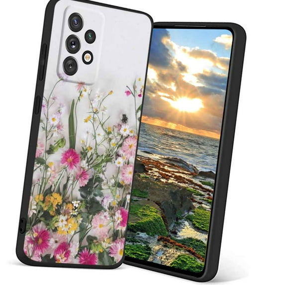 Flowers-100 Phone Case, Degined for Samsung Galaxy A72 5G Case Men Women, Flexible Silicone Shockproof Case for Samsung Galaxy A72 5G