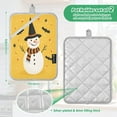 thumbnail image 3 of 2-Pack Pot Holders Heat Resistant Kitchen Oven Mitts 7x9.8in for Oven, Microwave & BBQ Snowman with Witch Hat, 3 of 7