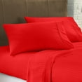 thumbnail image 2 of Pure Giza Cotton (Twin Size) Striped Pattern Bed Sheets Set- 300-TC Bedding – Twin Size Bed, 12" Inch Deep Pocket 300TC Twin Sheets - Blood Red Stripe, 2 of 7