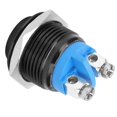 thumbnail image 4 of Metal Push Button Switch Waterproof Stainless Steel Self Reset Normally Open 16mm 220V(Black ), 4 of 4