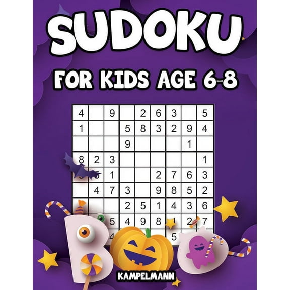 Sudoku for Kids Age 6-8: 200 Fun Sudoku Puzzles for Kids with Solutions - Large Print - Halloween Edition (Paperback)(Large Print)