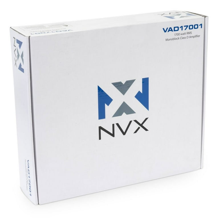 NVX VAD17001 1700W RMS Class D Monoblock Car/Marine/Powersports Amplifier  with Bass Remote (Marine Certified)