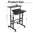 thumbnail image 2 of Gymax Mobile Stand up Desk Adjustable Computer Desk Tilting Workstation Black, 2 of 10