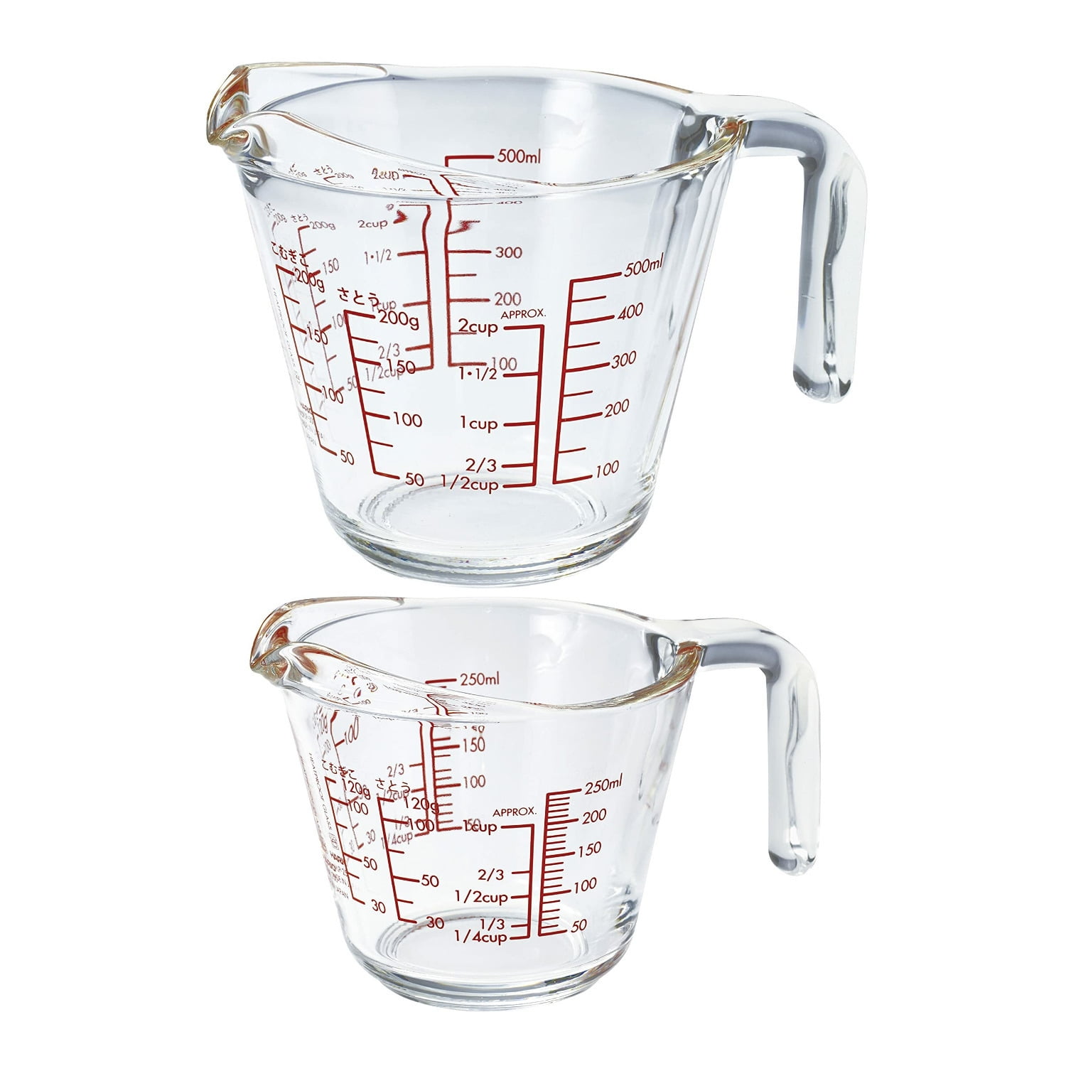 Hario Heat Resistant Glass Measuring Cup Set 250ml And 500ml Walmart Com