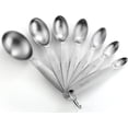 thumbnail image 1 of Oval Stainless Steel Metal Measuring Spoons Set, Easy to Read Dual Measurements for Dry and Liquid Ingredients, Medicine and More, Kitchen Essentials, Set of 7, 1 of 5