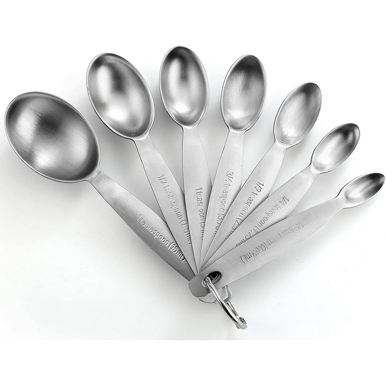 Measuring Spoons Stainless Steel Set Of 7 For Measurement Tablespoon  Teaspoon