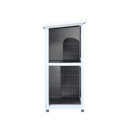 Rabbit Hutch Outdoor, 2-Story Rabbit Cage Indoor With Run, Bunny Cage With 2 Removable No-Leak Trays, Pet Cages With Non-Slip Ramp, Waterproof Roof, Fence, For Small Animals