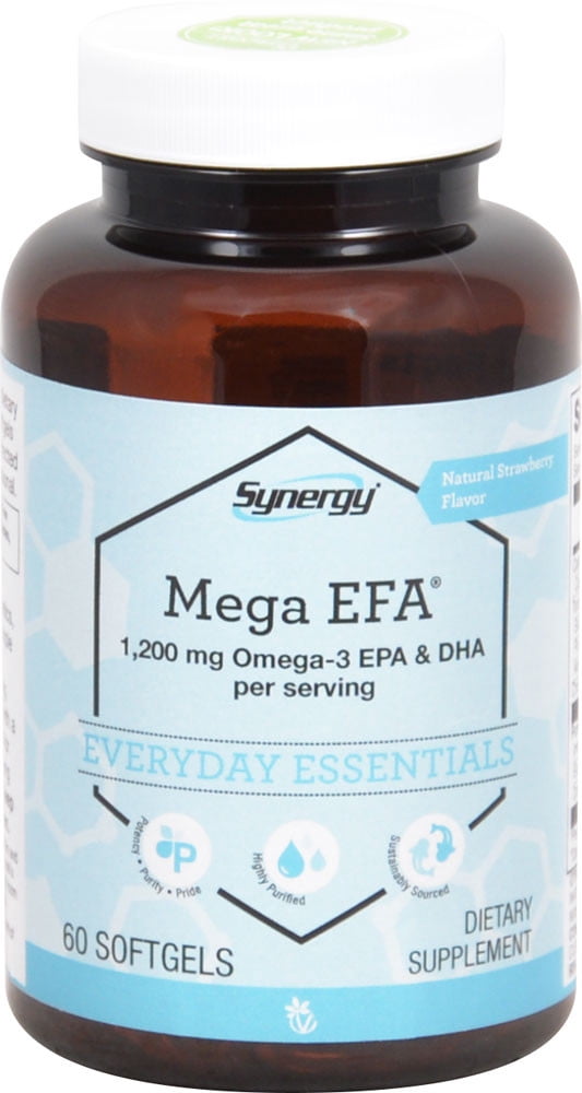 Synergy Mega Efa 1200 Mg Omega-3 Epa \u0026 Dha Per Serving -- 60 Softgels -  Walmart.com