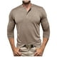 thumbnail image 1 of Blusas y camisas de manga larga y cuello redondo para hombre, de color liso, informales, con botones, de poliéster., 1 of 5
