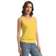 thumbnail image 2 of Women Banded Bottom Tank Tops Ribbed V Neck Sleeveless Casual Tops Summer Loose Fit Shirts, 2 of 6